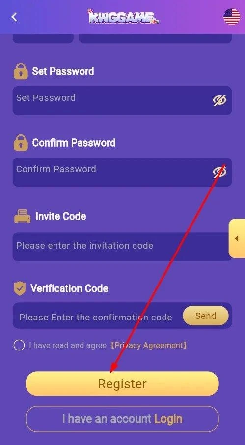 Click the register buttont